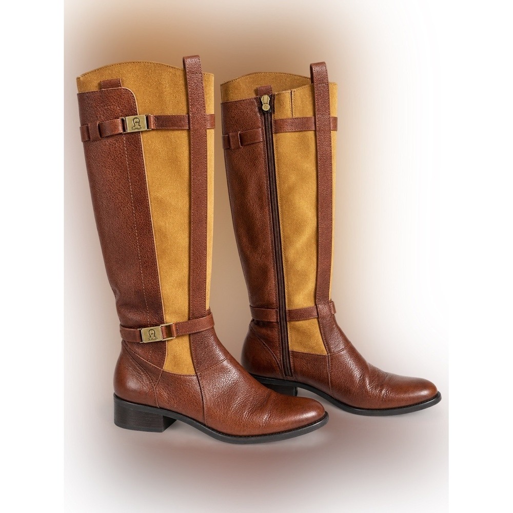 Vintage Etienne Aigner Leather Riding Boots 5.5 Brown Equestrian 90s